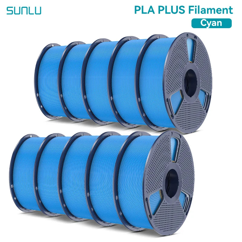 SUNLU Pla Plus 3D Filament 1.75mm Neatly Wound High Toughness Multicolor Plastic PLA+ Filaments for Most FDM 3D Printer 10KG