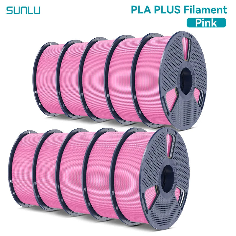 SUNLU Pla Plus 3D Filament 1.75mm Neatly Wound High Toughness Multicolor Plastic PLA+ Filaments for Most FDM 3D Printer 10KG