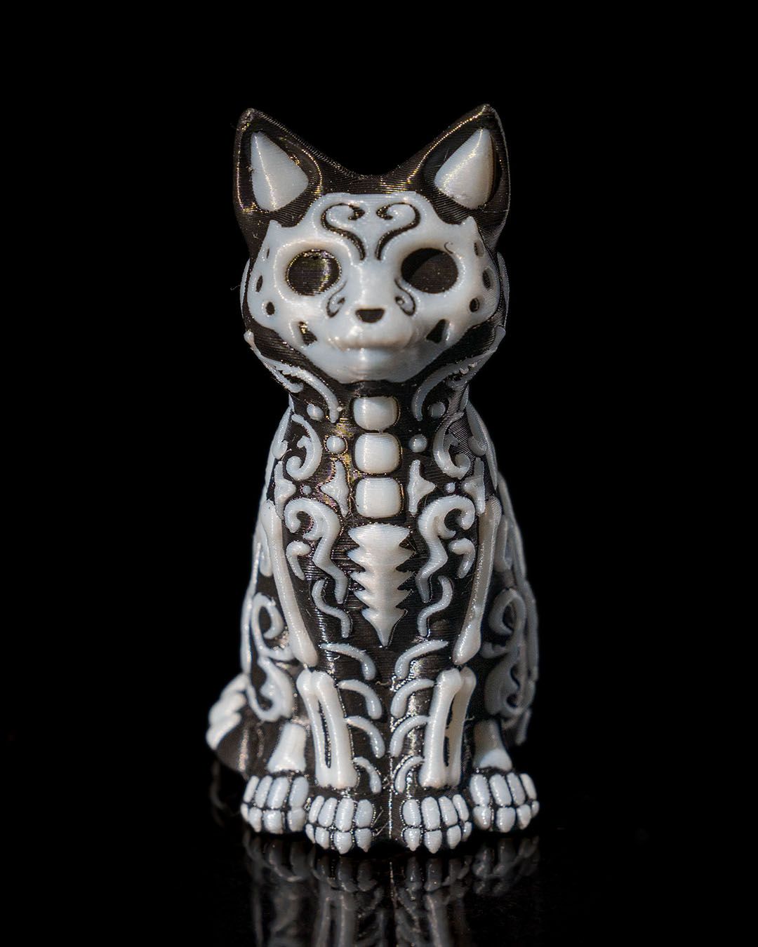 3D Printed Skeleton Pet Figurine | Dia de los Muertos Cat & Dog | Ofrenda Altar Decor | Pet Memorial Gift | Choose One or the Set