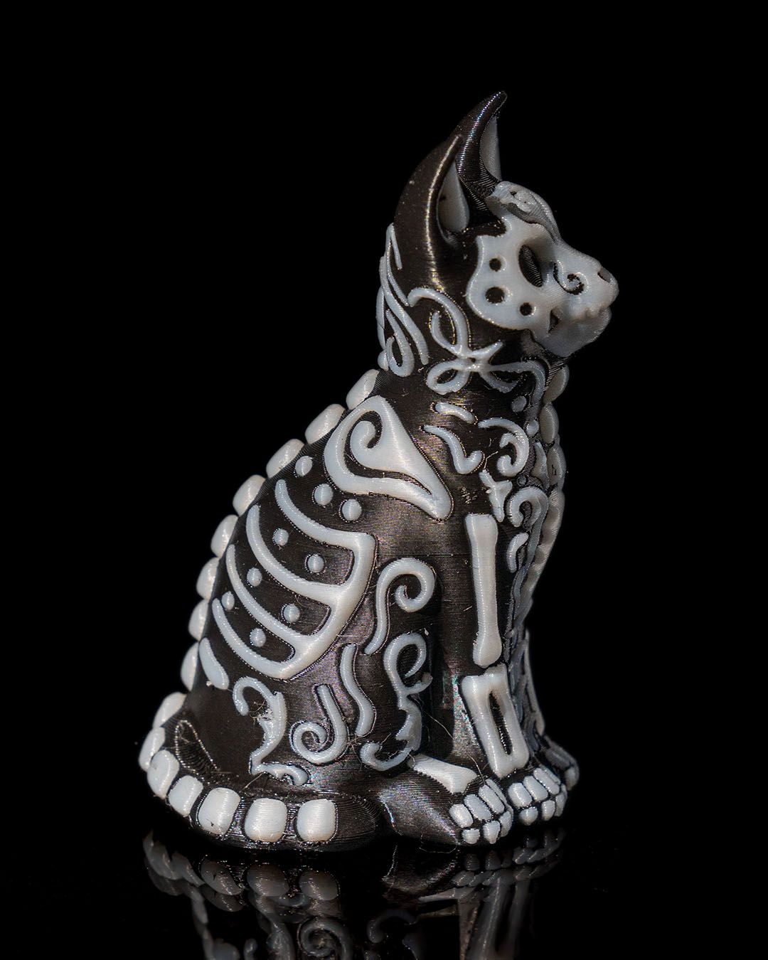 3D Printed Skeleton Pet Figurine | Dia de los Muertos Cat & Dog | Ofrenda Altar Decor | Pet Memorial Gift | Choose One or the Set