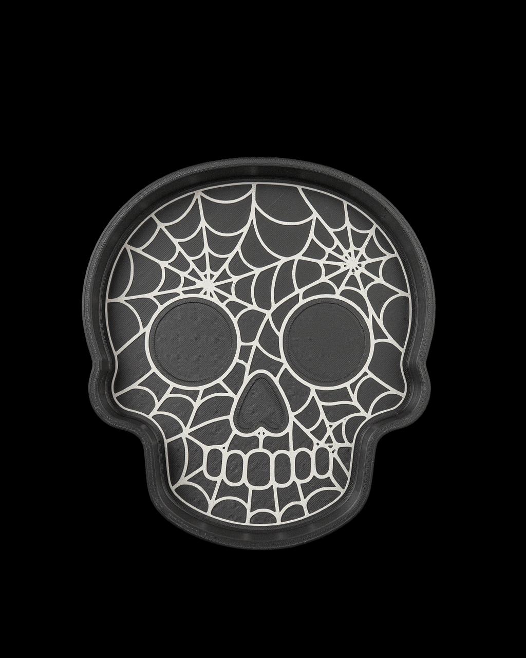 Skull Web Trinket Dish | Gothic Jewelry Holder | Spiderweb Skull Ring Dish