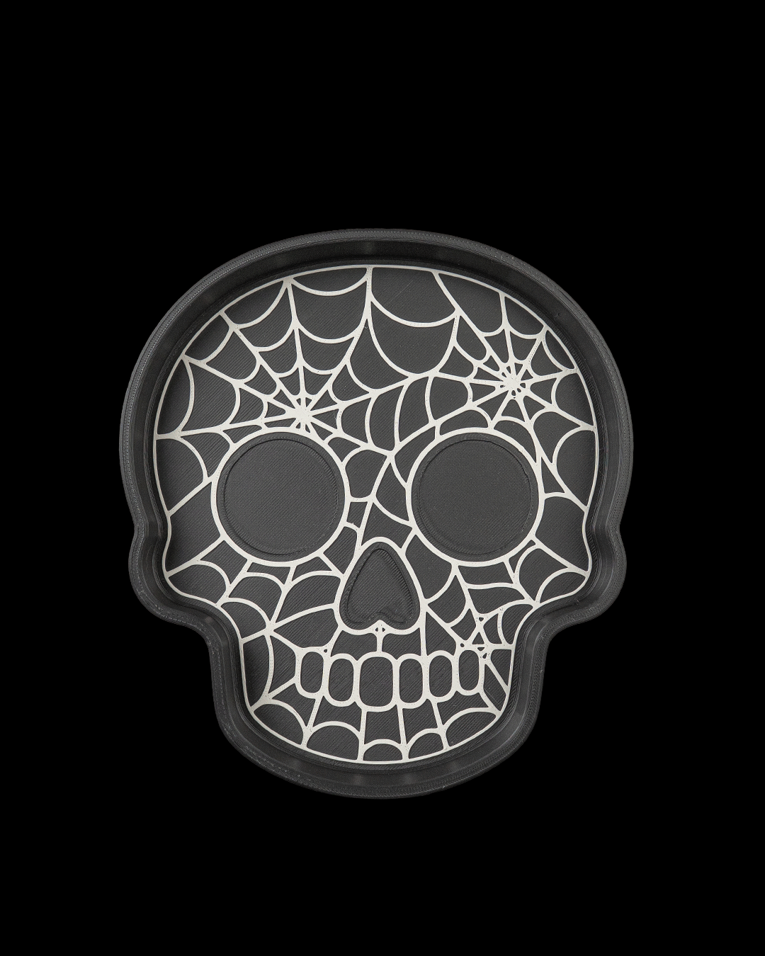 Skull Web Trinket Dish | Gothic Jewelry Holder | Spiderweb Skull Ring Dish