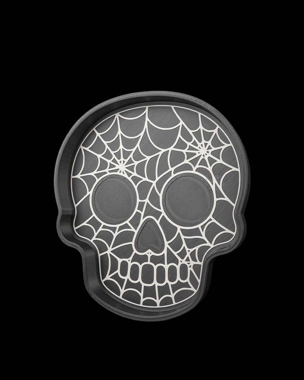 Skull Web Trinket Dish | Gothic Jewelry Holder | Spiderweb Skull Ring Dish