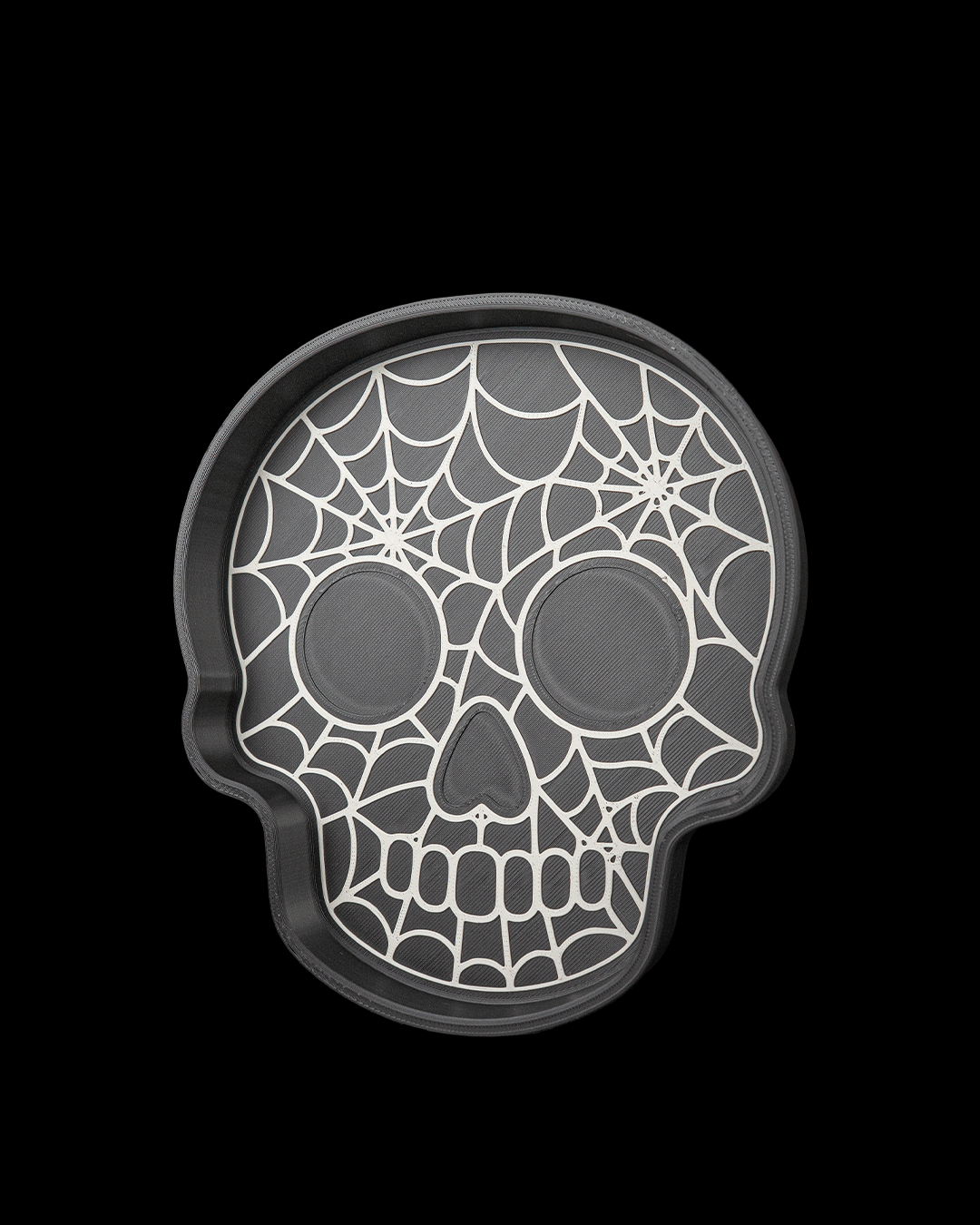 Skull Web Trinket Dish | Gothic Jewelry Holder | Spiderweb Skull Ring Dish