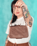3D Printed Mesh Clutch | Soft Close Minimalist Handbag | Structured Purse with Chain Trim