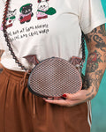3D Printed Bat Purse | Wing It Mesh Crossbody Bag | Bat Wing Handbag with Chain Strap