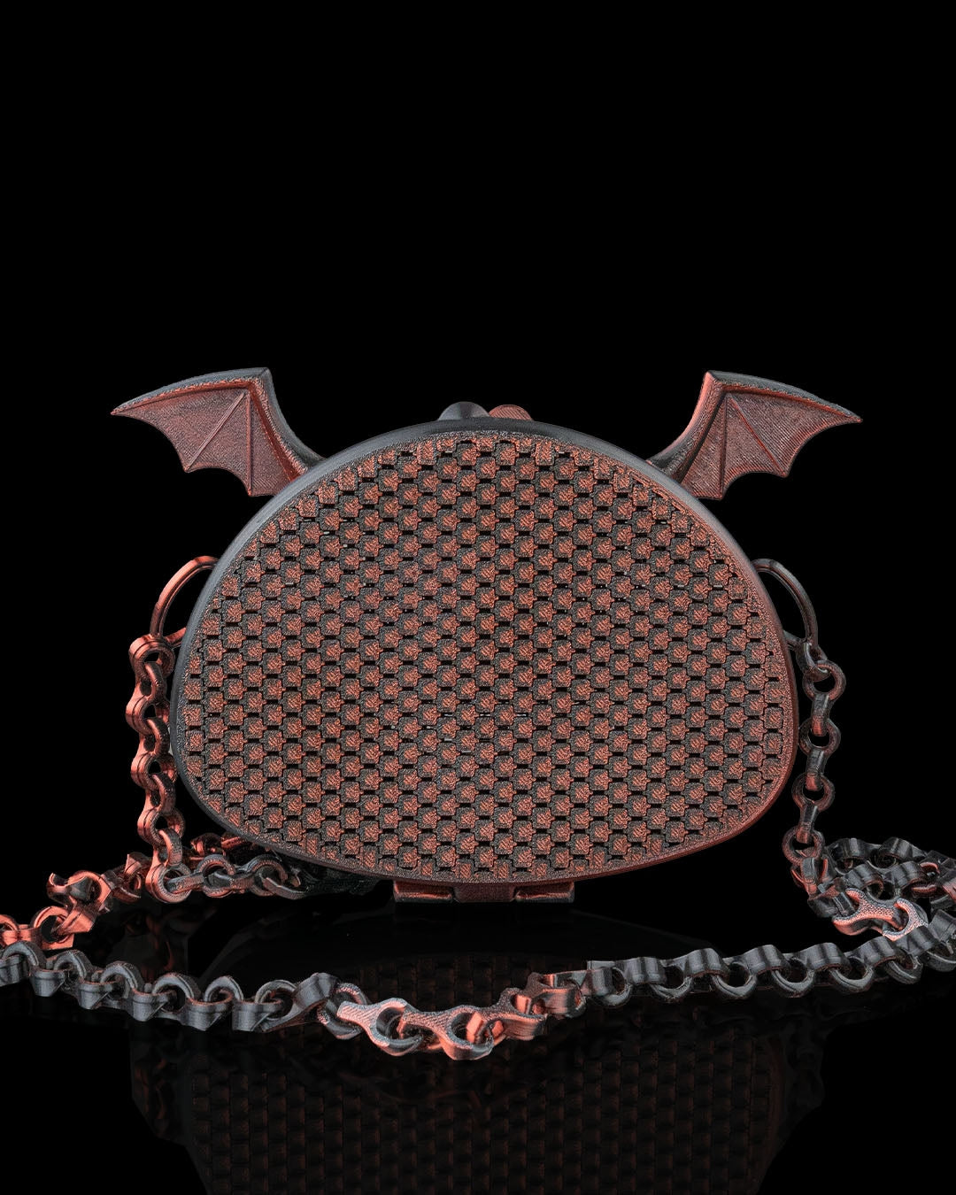 3D Printed Bat Purse | Wing It Mesh Crossbody Bag | Bat Wing Handbag with Chain Strap
