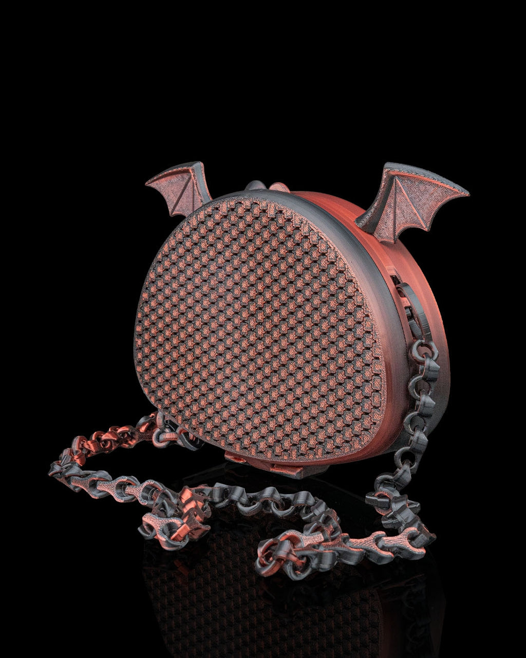 3D Printed Bat Purse | Wing It Mesh Crossbody Bag | Bat Wing Handbag with Chain Strap