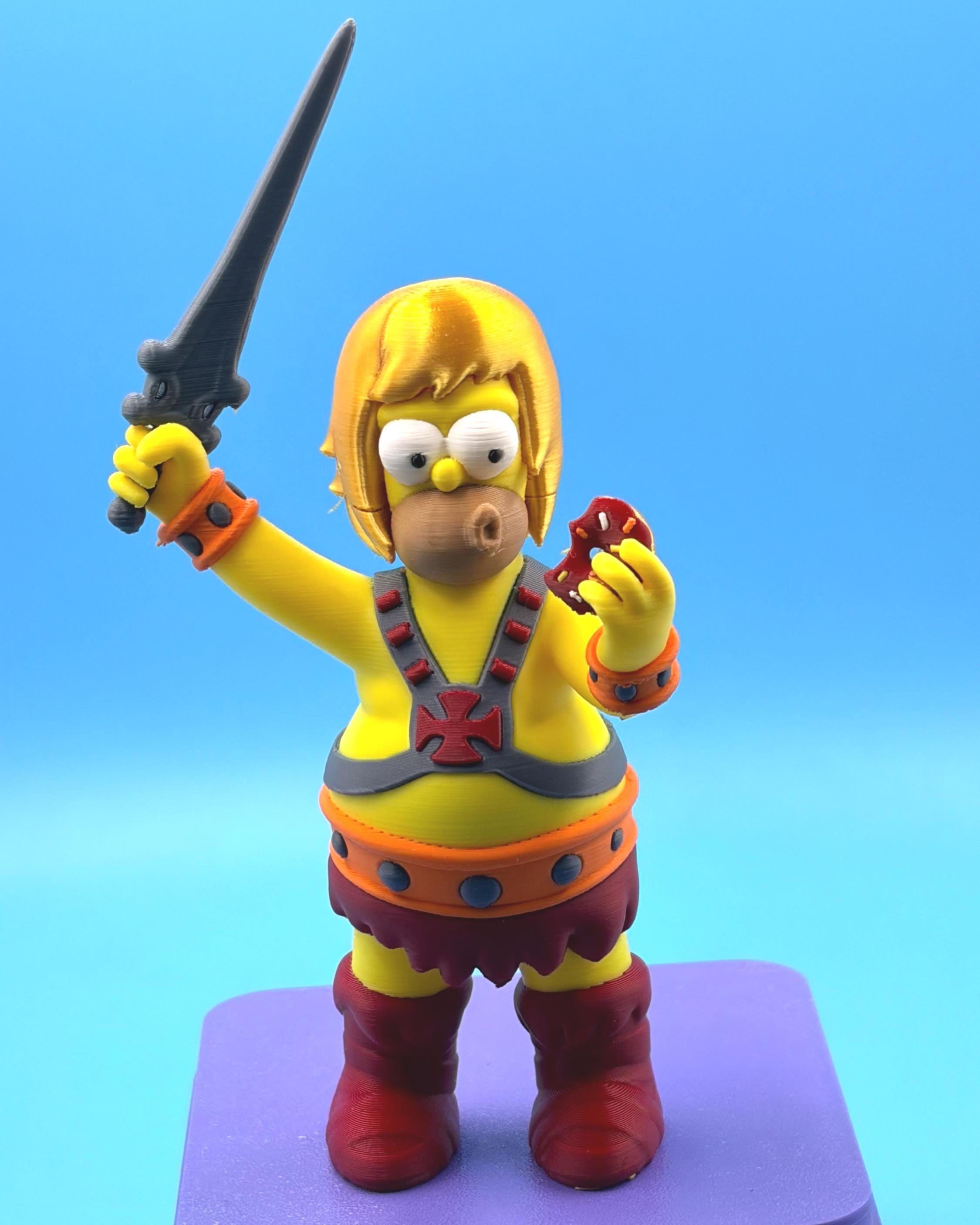 Springfield Family Warrior Mashup Figures | 3D Printed Collectibles, Cartoon Superhero Desk Decor