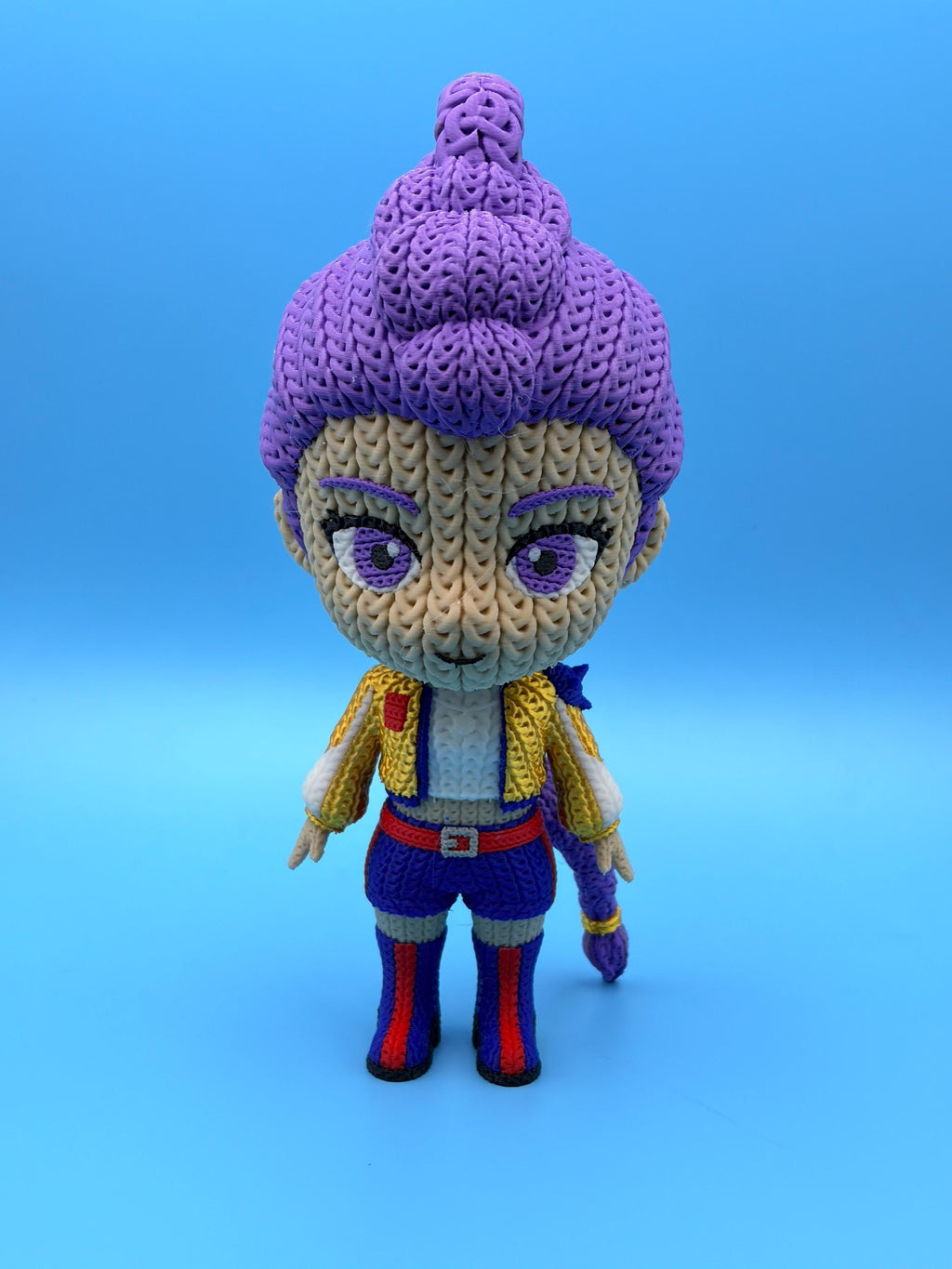 Purple Warrior Knitted Figure | Multicolor Idol Hunter Collectible
