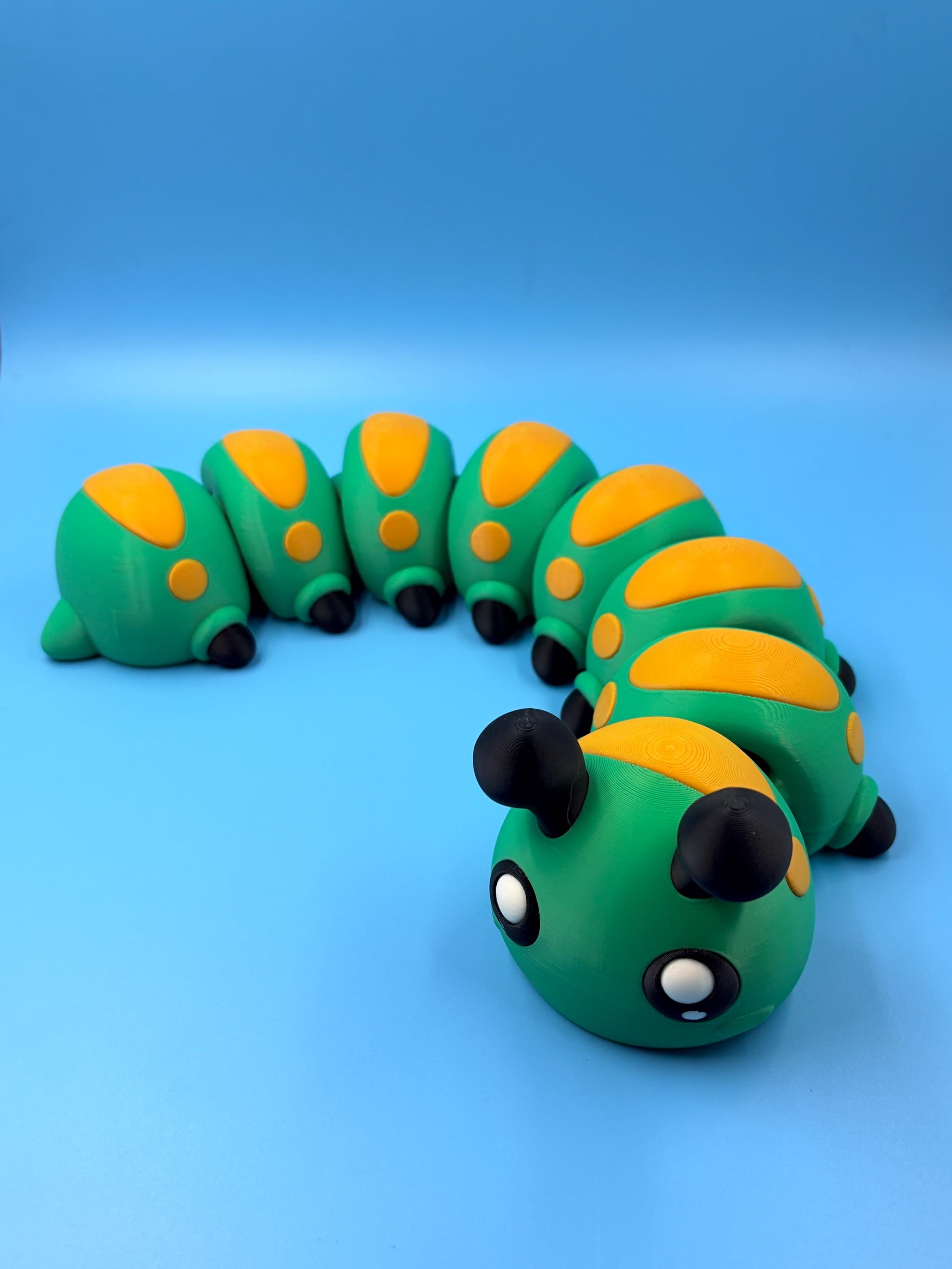 Articulated Caterpillar Fidget Toy | 13 Inch Flexi 3D Printed Bug | Sensory Desk Toy &amp; Gift for Kids