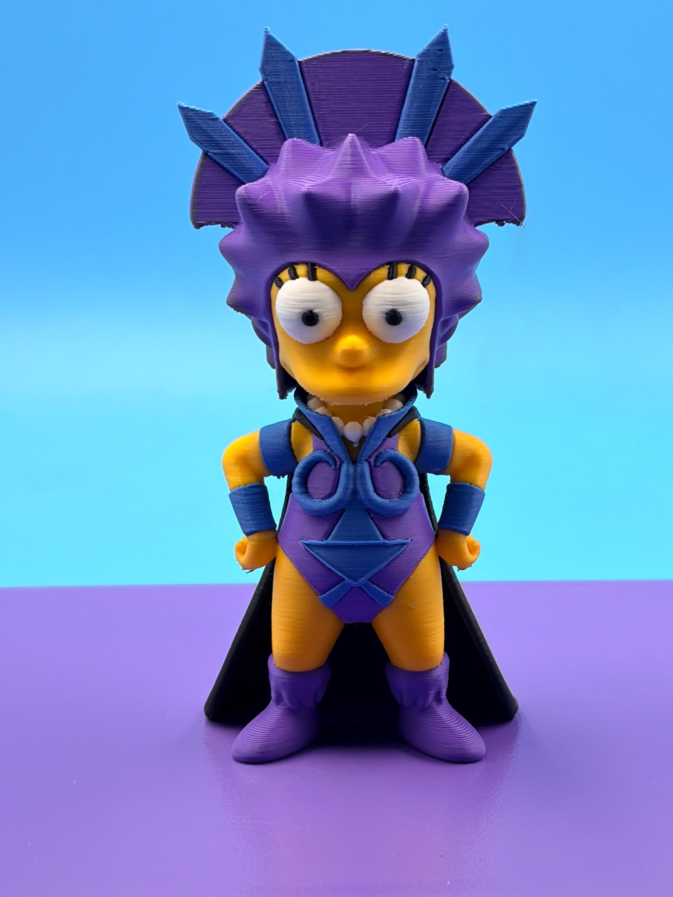 Springfield Family Warrior Mashup Figures | 3D Printed Collectibles, Cartoon Superhero Desk Decor