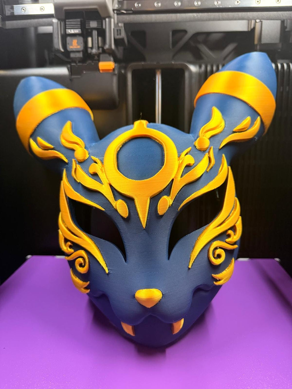 Oni Mask Wall Art | Japanese Demon Mask Decor | 3D Printed Multicolor Samurai Wall Hanging | Veteran Made