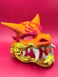 Fire Dragon Mempo Mask | Samurai Anime Wall Art