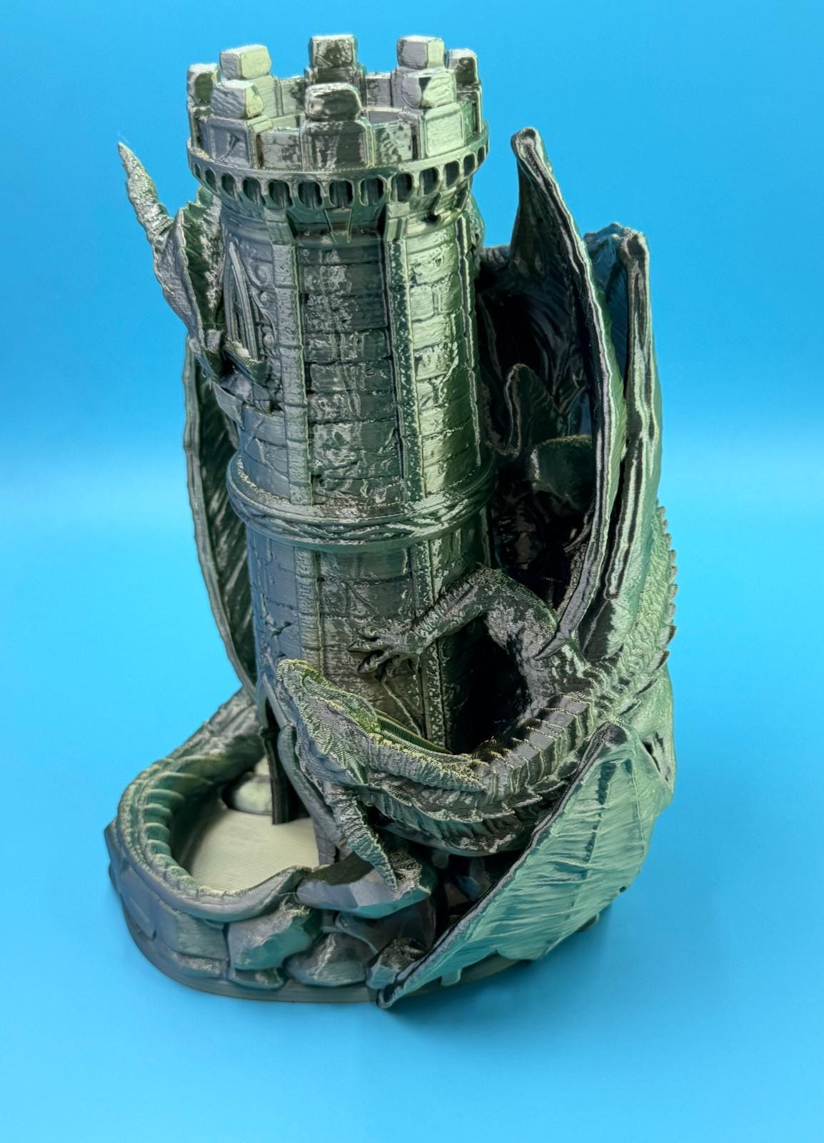 Dragon Dice Tower with Catch Tray | Dark Fantasy RPG Accessory