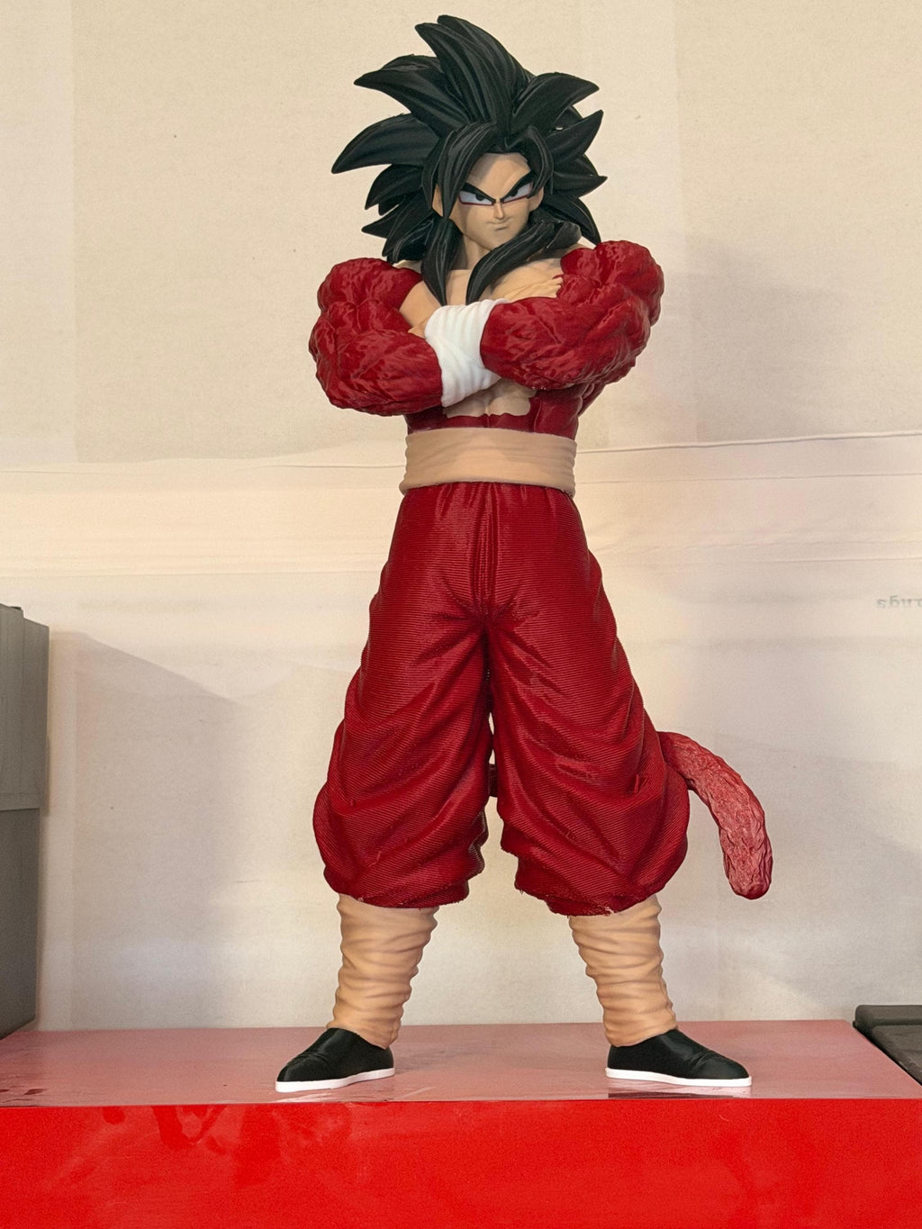 20 Inch Multicolor 3D Printed Saiyan Warrior Figure | Anime Manga Desk Display