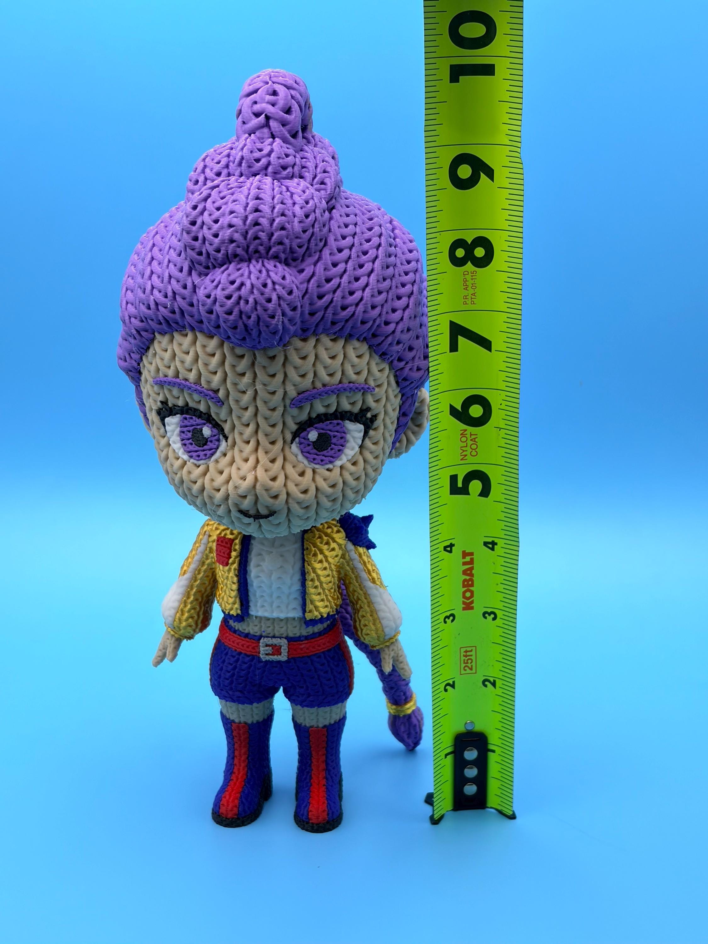 Purple Warrior Knitted Figure | Multicolor Idol Hunter Collectible