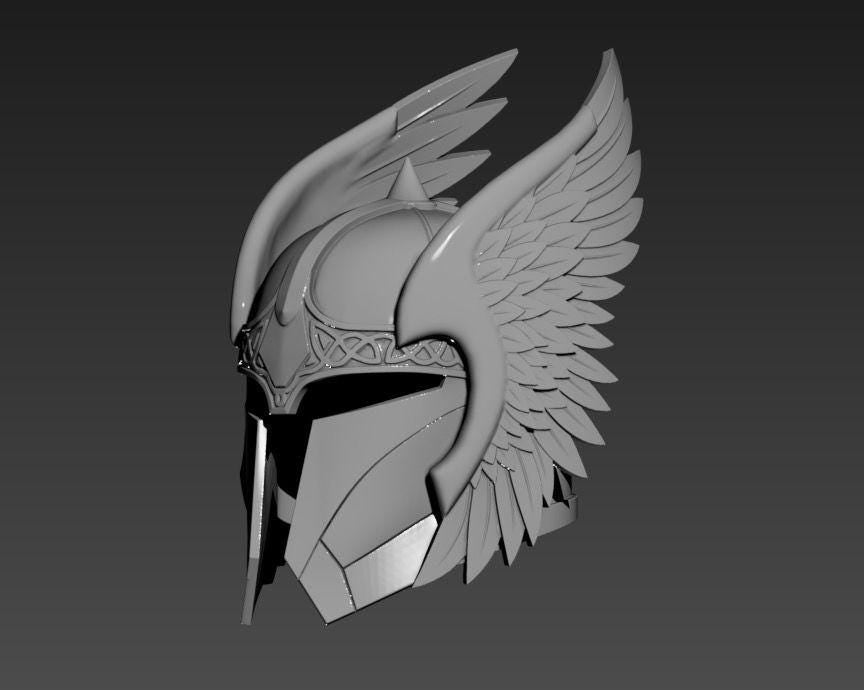 The DarksideWorkshop Valkyrie Mandolorian Helmet STL. This is a digital item not physical.