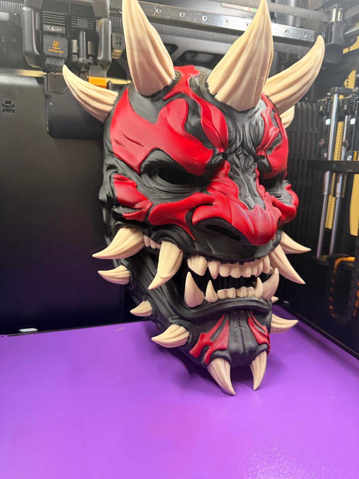 Oni Mask - Darth Maul Crossover - 3D Printed Wall Art - Japanese Demon Mask