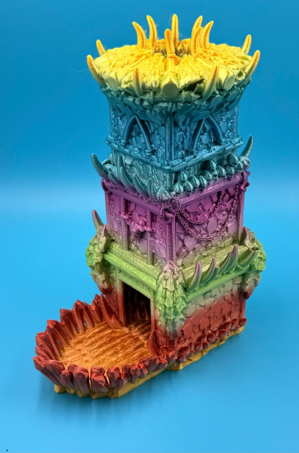 Dragon Dice Tower with Catch Tray | Dark Fantasy RPG Accessory