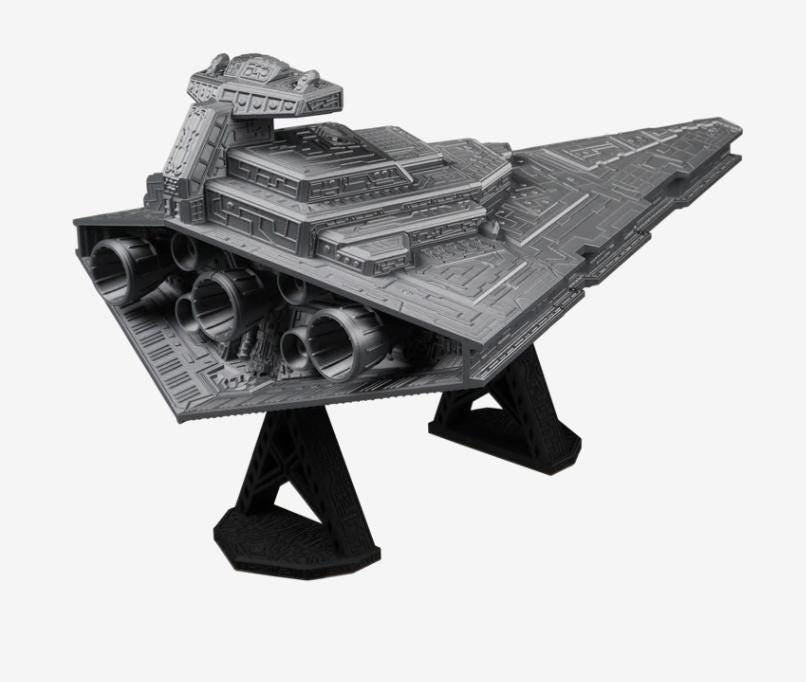 3D Printed Star Destroyer Model | Large Sci-Fi Warship Display | Bolt Together Assembly