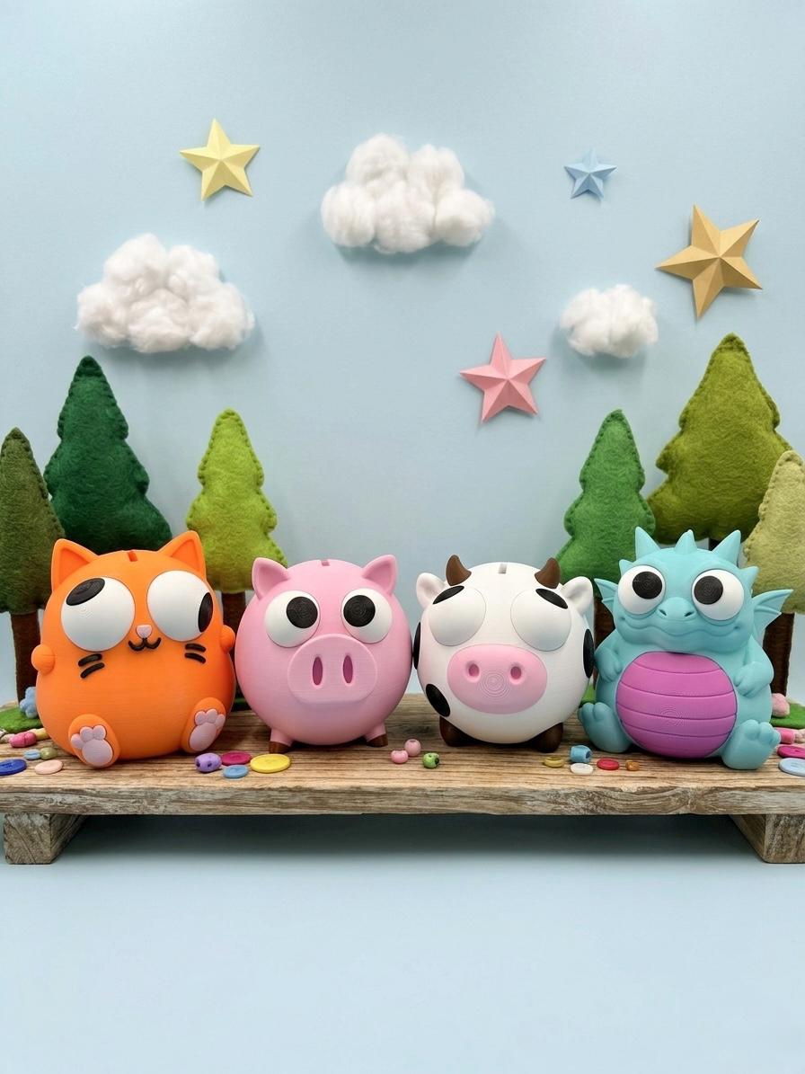 Adorable Animal Coin Bank | Cute Desktop Piggy Bank for Kids & Adults