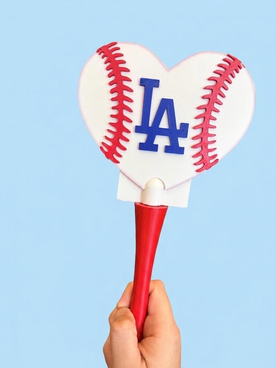 LA Dodgers Tap to Pay Wand | NFC Payment Wand | Dodgers Fan Gift | Baseball Heart | Multi-Color 3D Print