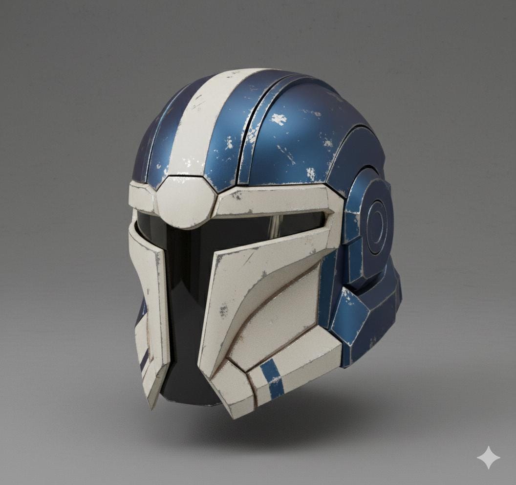 Darkside Mandolorian Helmet STL. This is a digital item not physical.