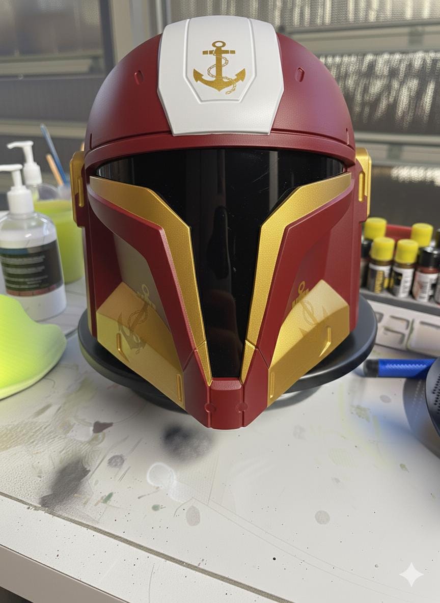 Custom Painted Spartan Mando Cosplay Helmet, Made to Order
