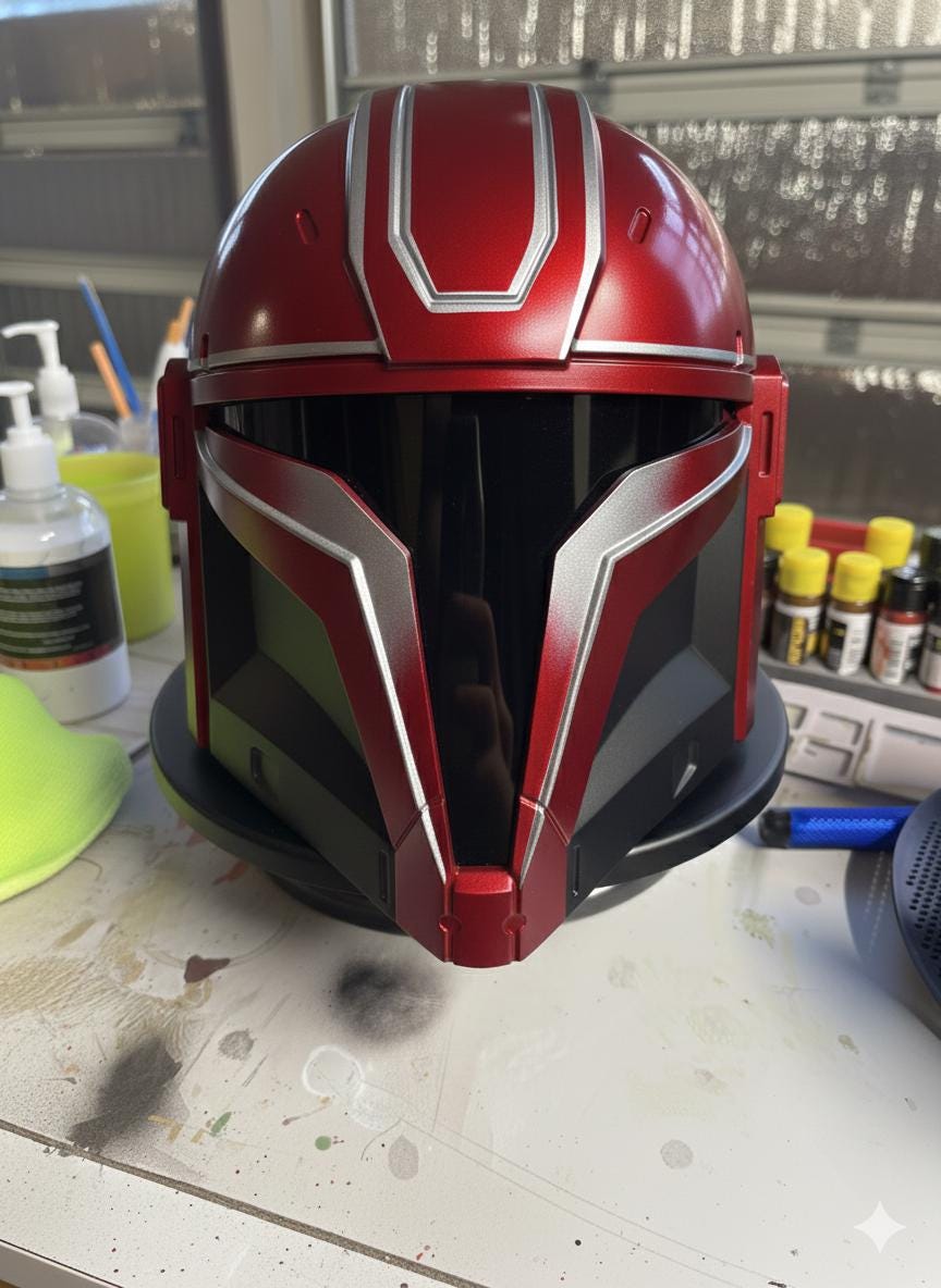 Custom Painted Spartan Mando Cosplay Helmet, Made to Order