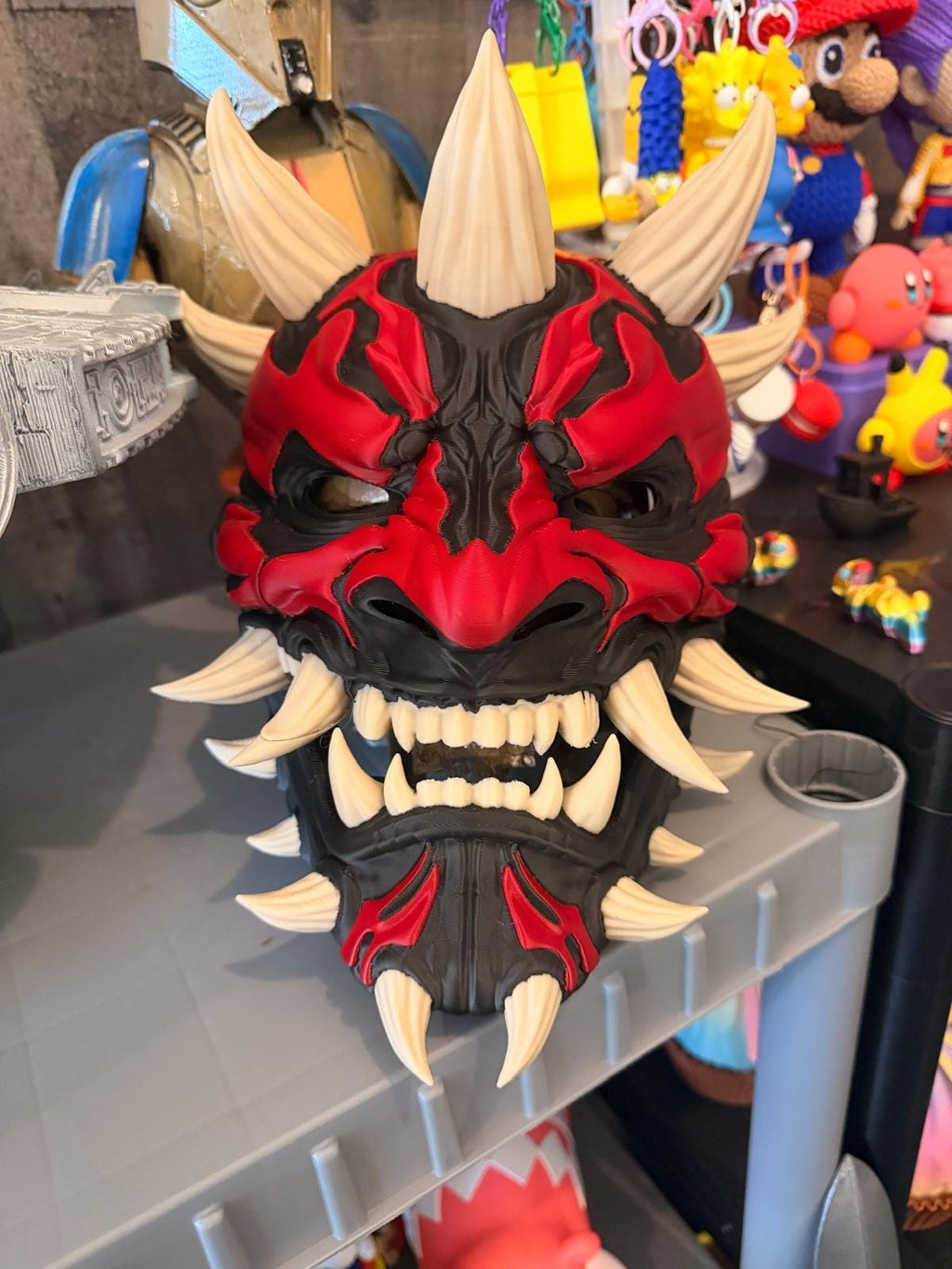 Oni Mask - Darth Maul Crossover - 3D Printed Wall Art - Japanese Demon Mask