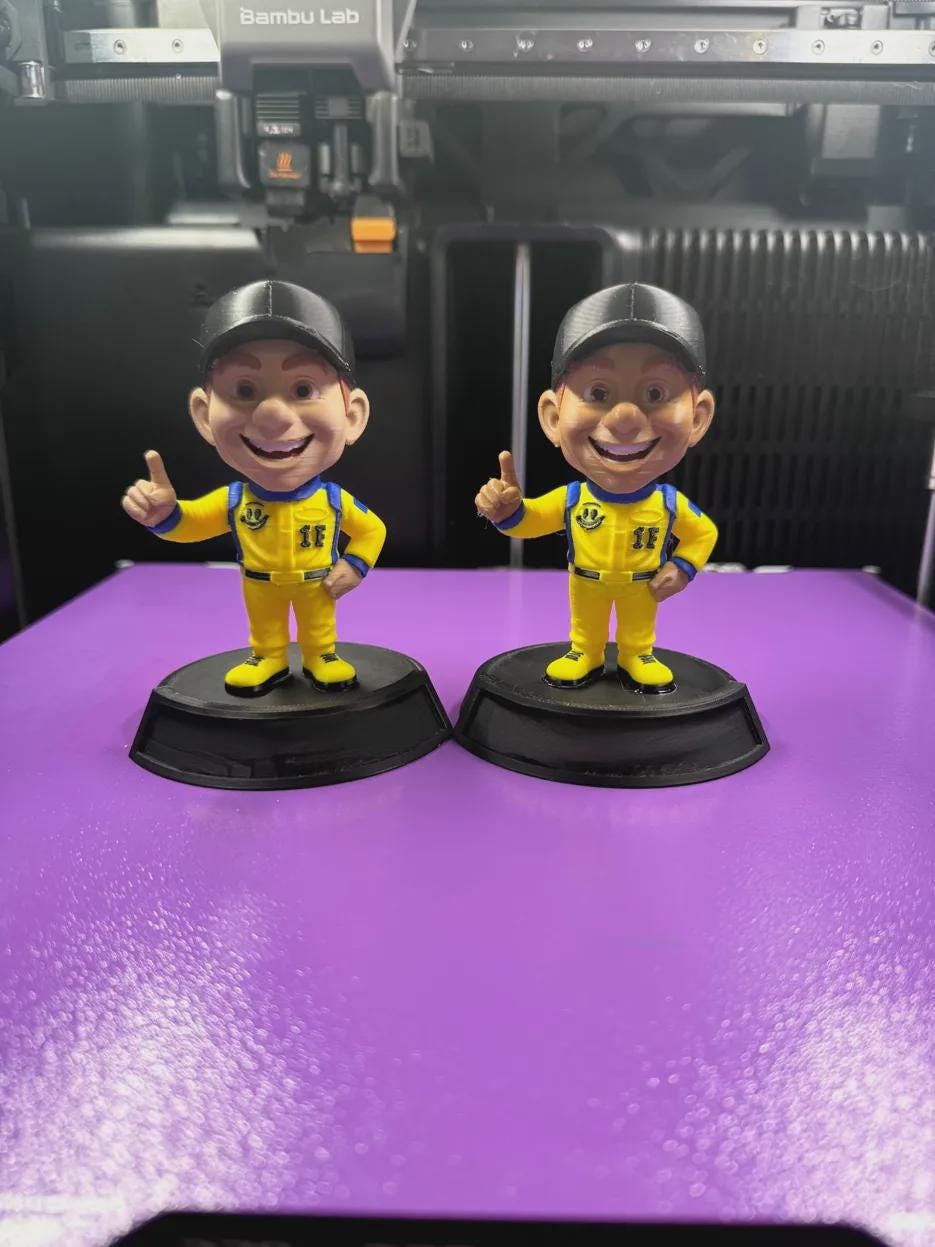 Custom 3D Printed Chibi Figure | Personalized from Your Photo | Custom Name Base, Sports Military Any Occasion Veteran Made to Order