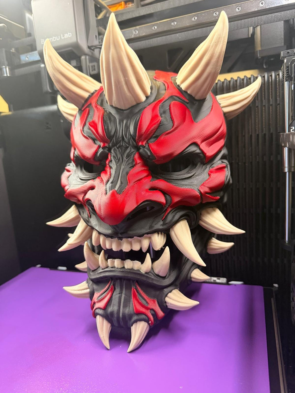 Oni Mask - Darth Maul Crossover - 3D Printed Wall Art - Japanese Demon Mask