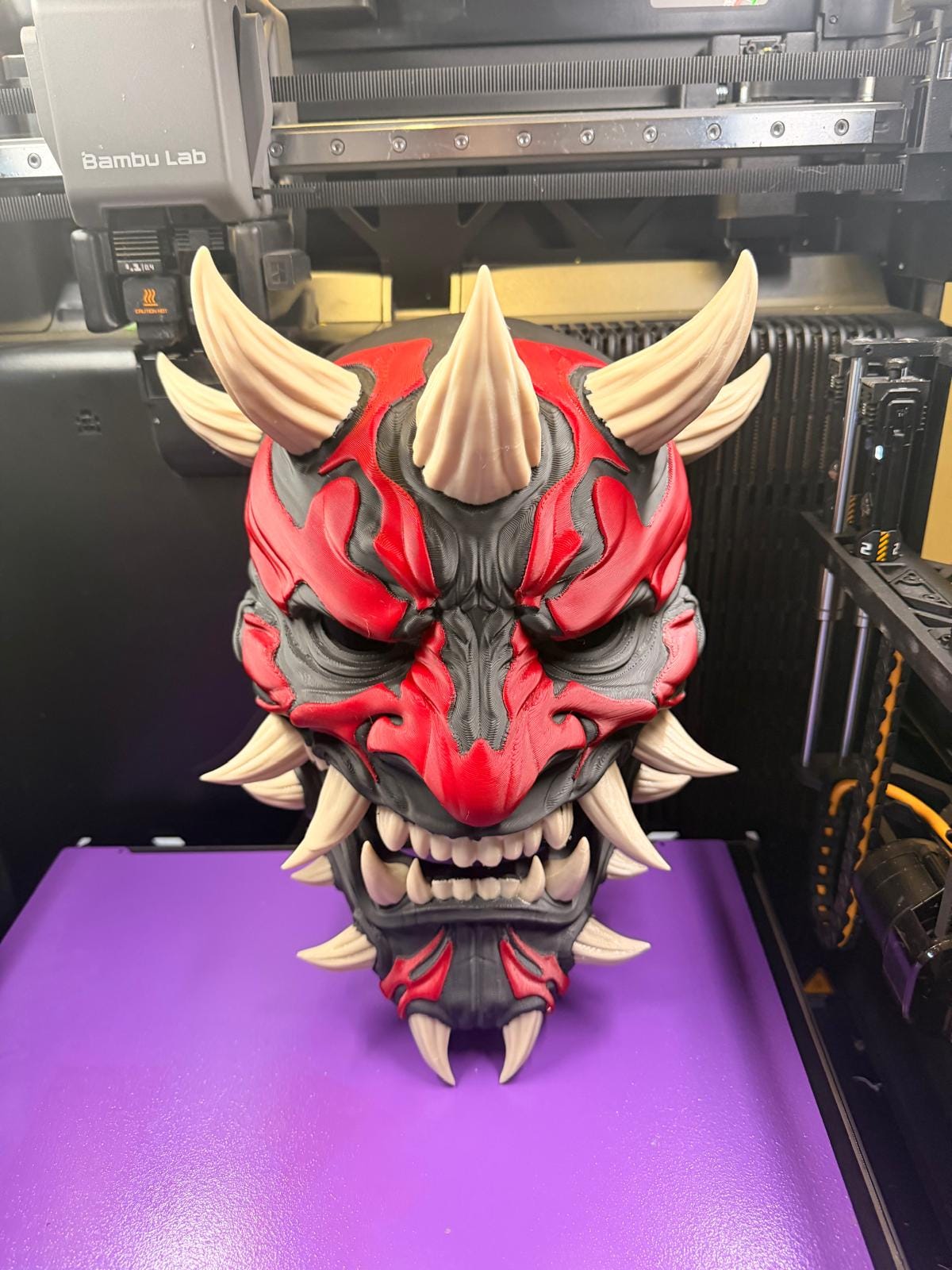 Oni Mask - Darth Maul Crossover - 3D Printed Wall Art - Japanese Demon Mask