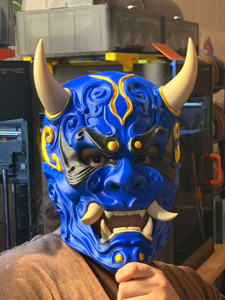 Darkside Japanese Oni Mask STL. This is a digital item not physical.