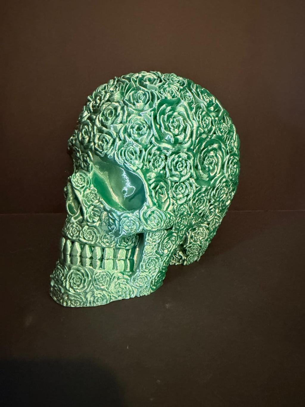 Floral Skull Sculpture, Day of the Dead Decor, Gothic Home, Art, Halloween Gift,