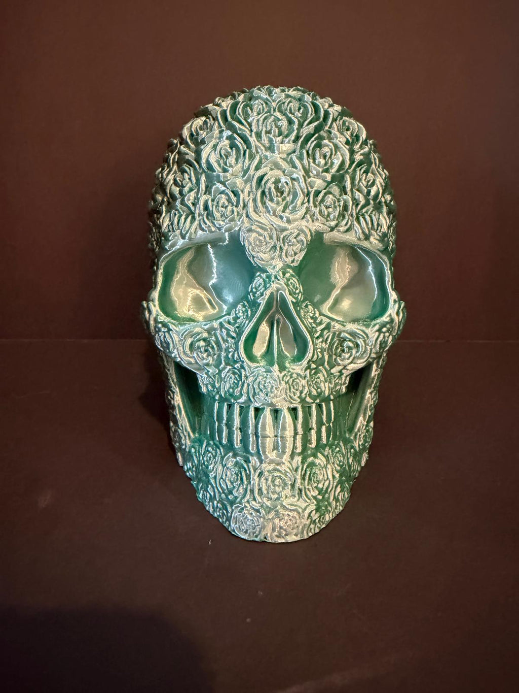 Floral Skull Sculpture, Day of the Dead Decor, Gothic Home, Art, Halloween Gift,