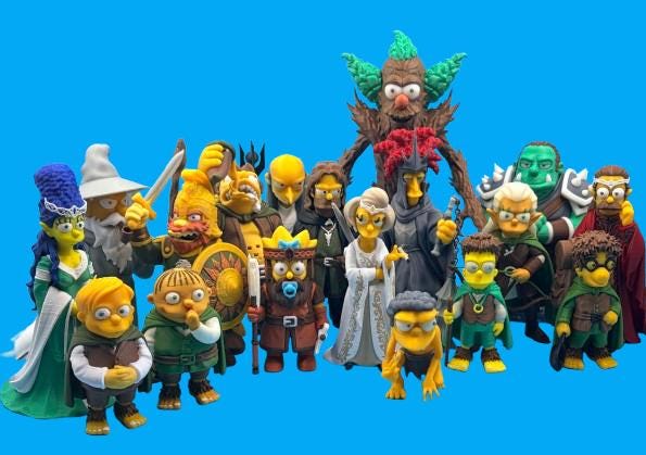 Shire Meets Springfield Figures | 3D Printed Fantasy Crossover Collectibles