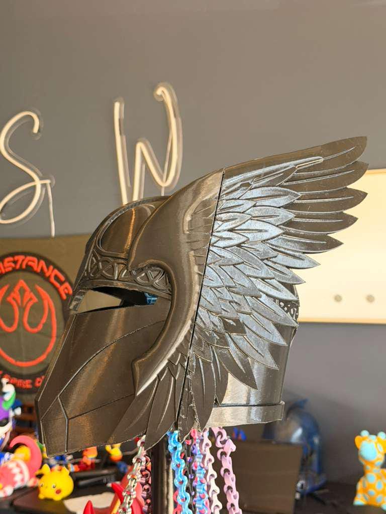 The DarksideWorkshop Valkyrie Mandolorian Helmet STL. This is a digital item not physical.