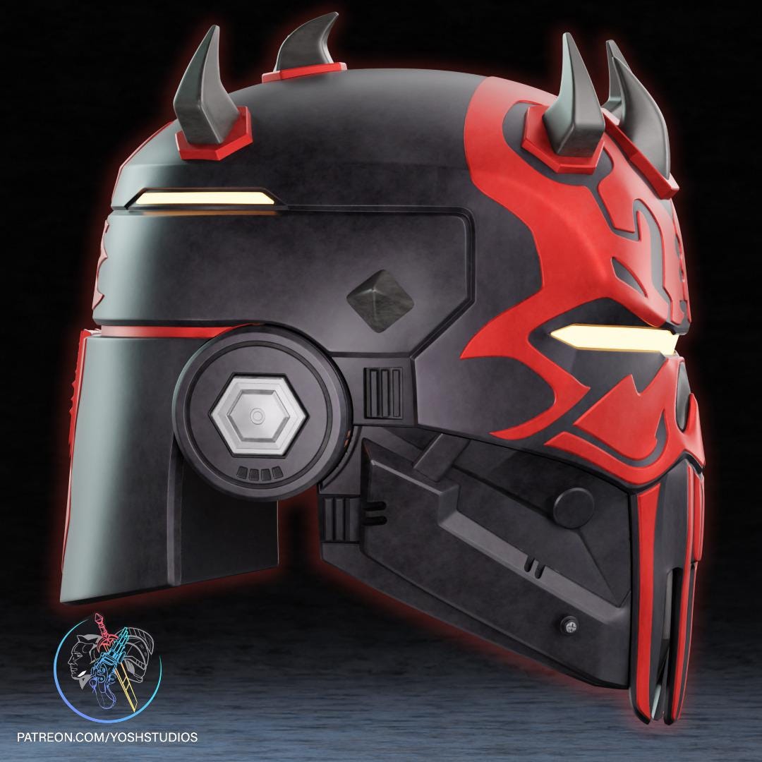 Darth Maul Shadow Lord Helmet | Cyberpunk Sith Cosplay Helmet | Wearable Fan Art