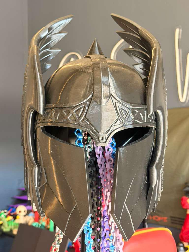 The DarksideWorkshop Valkyrie Mandolorian Helmet STL. This is a digital item not physical.