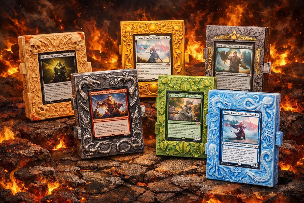 Commander Deck Box with Card Display Window | 3D Printed MTG EDH Holder | 6 Themes