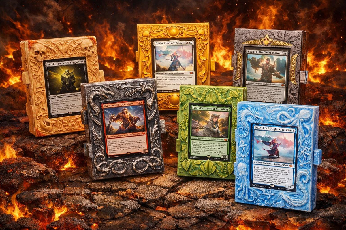 Commander Deck Box with Card Display Window | 3D Printed MTG EDH Holder | 6 Themes