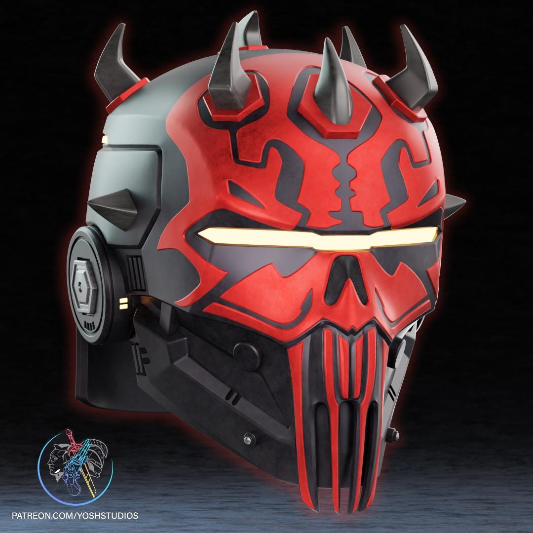 Darth Maul Shadow Lord Helmet | Cyberpunk Sith Cosplay Helmet | Wearable Fan Art