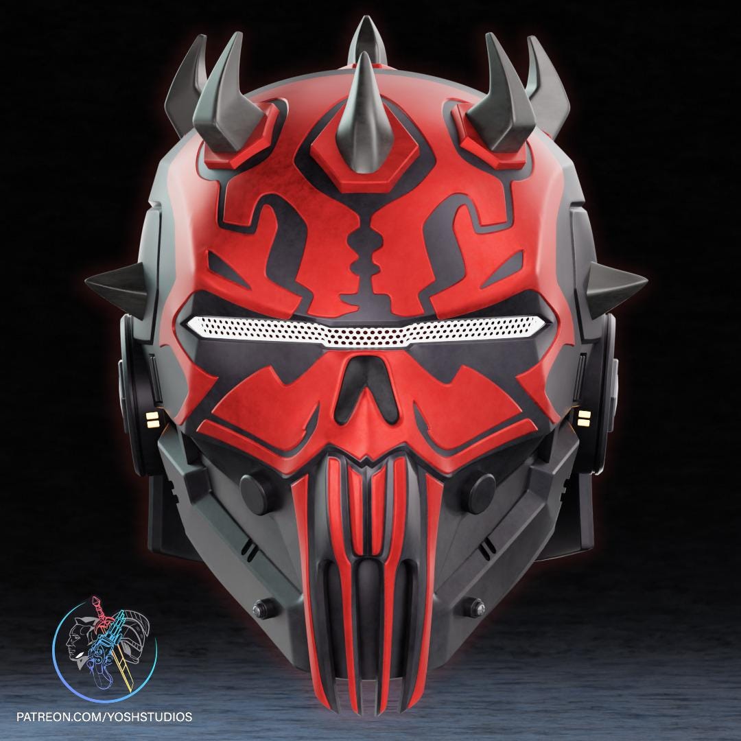 Darth Maul Shadow Lord Helmet | Cyberpunk Sith Cosplay Helmet | Wearable Fan Art