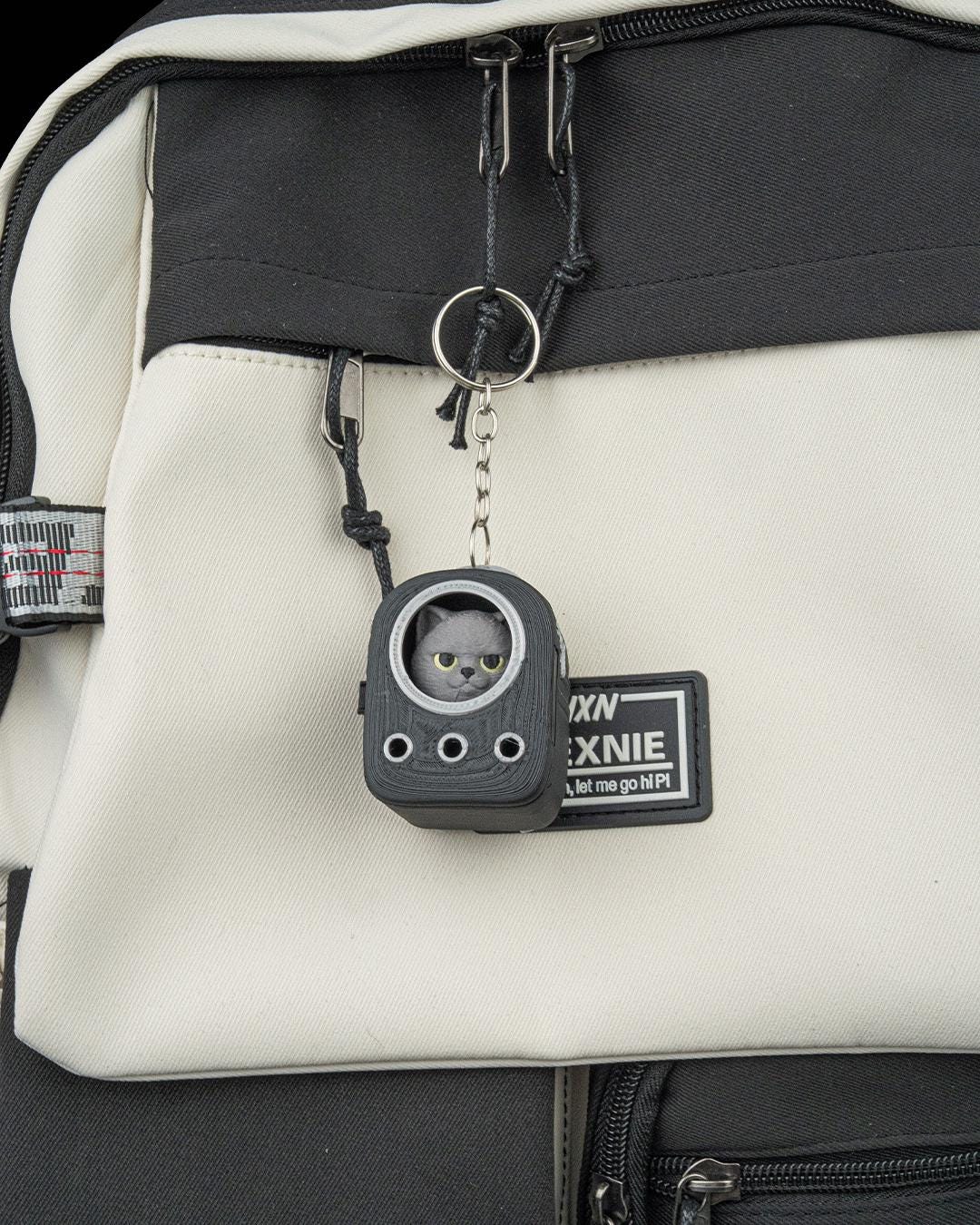 Cat Backpack Keychain | 3D Printed Cat Charm, Choose Your Breed
