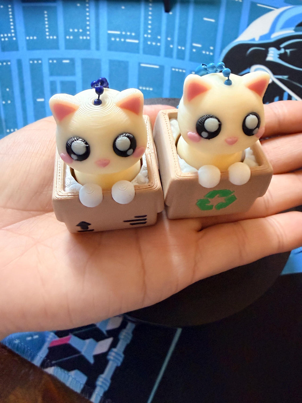3D Printed Cat in Box Fidget Clicker | Kitten Sensory Toy, Desk Buddy ASMR Clicker