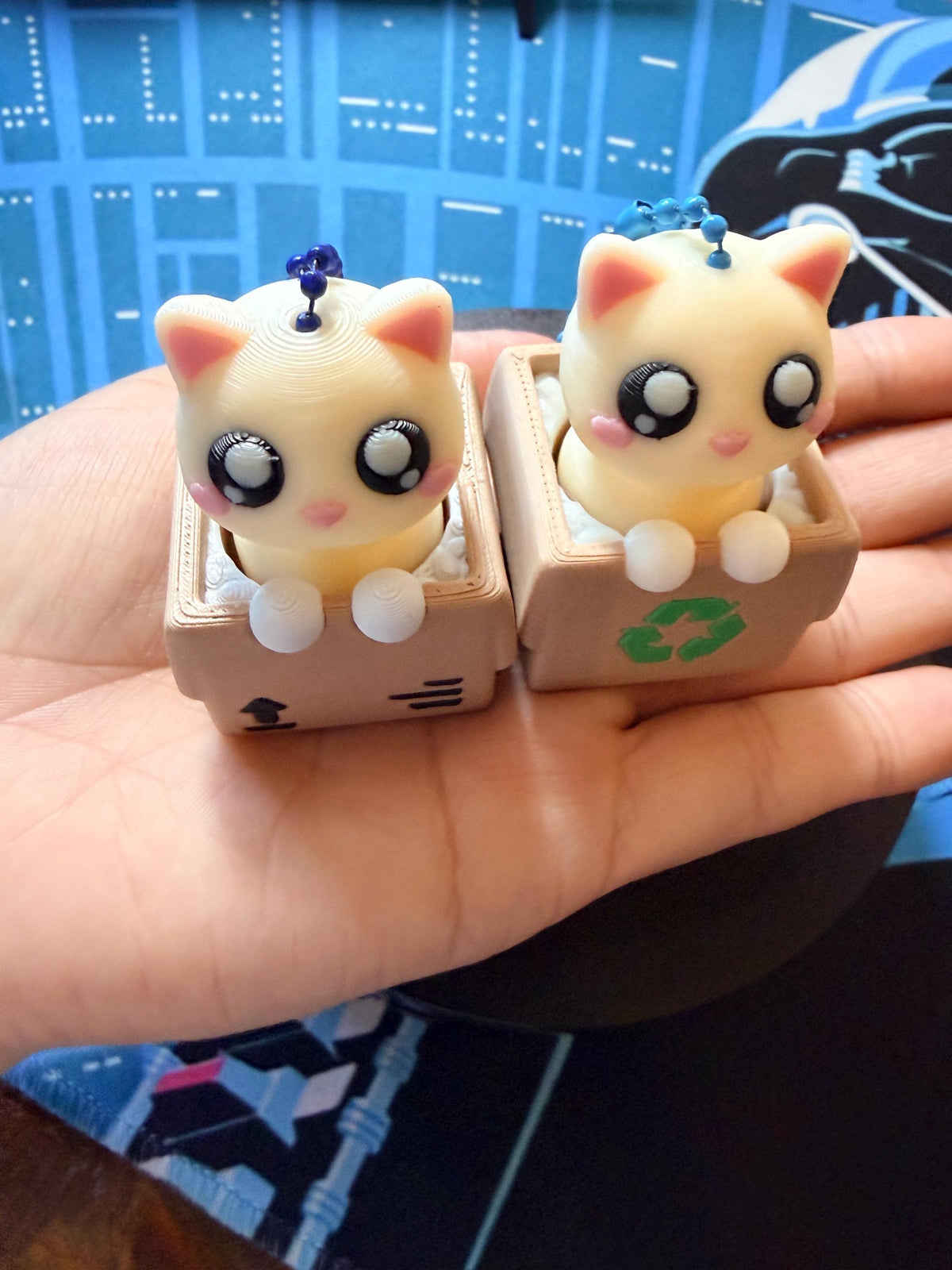 3D Printed Cat in Box Fidget Clicker | Kitten Sensory Toy, Desk Buddy ASMR Clicker