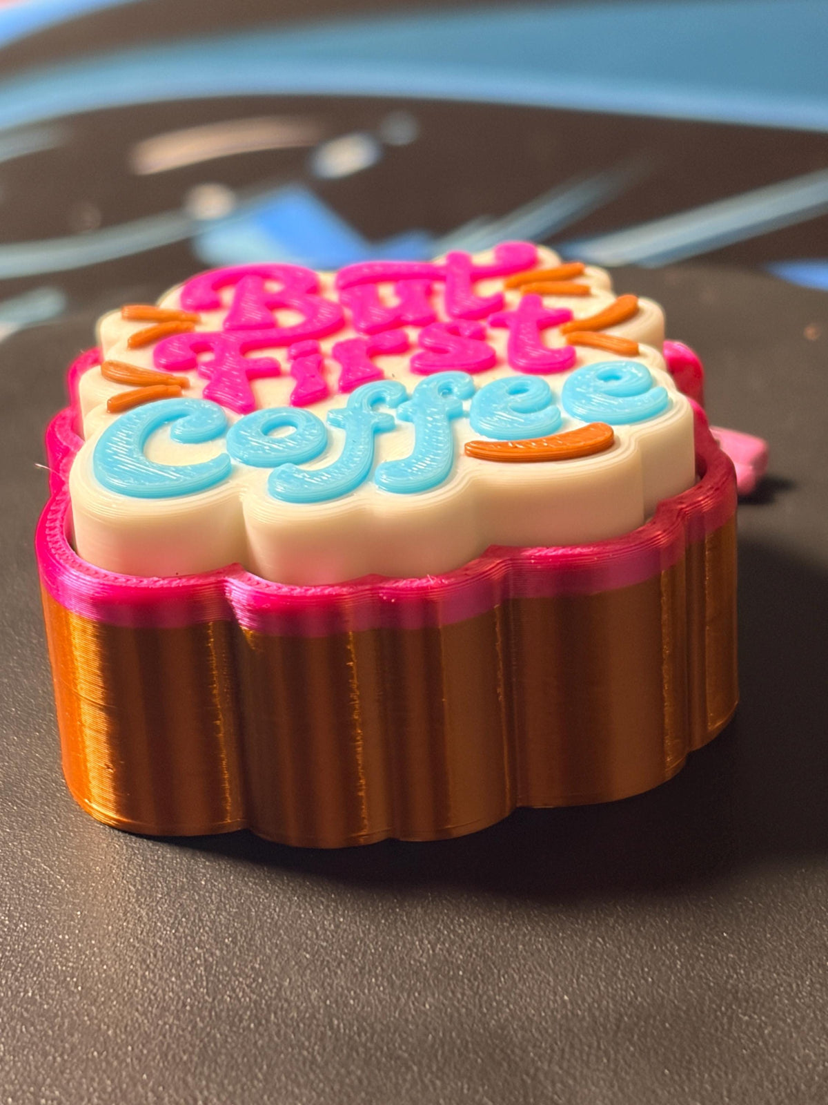 But First Coffee Fidget Keychain | Sensory Pop Toy, Stress Relief, Caffeine Addict ADHD Fidget