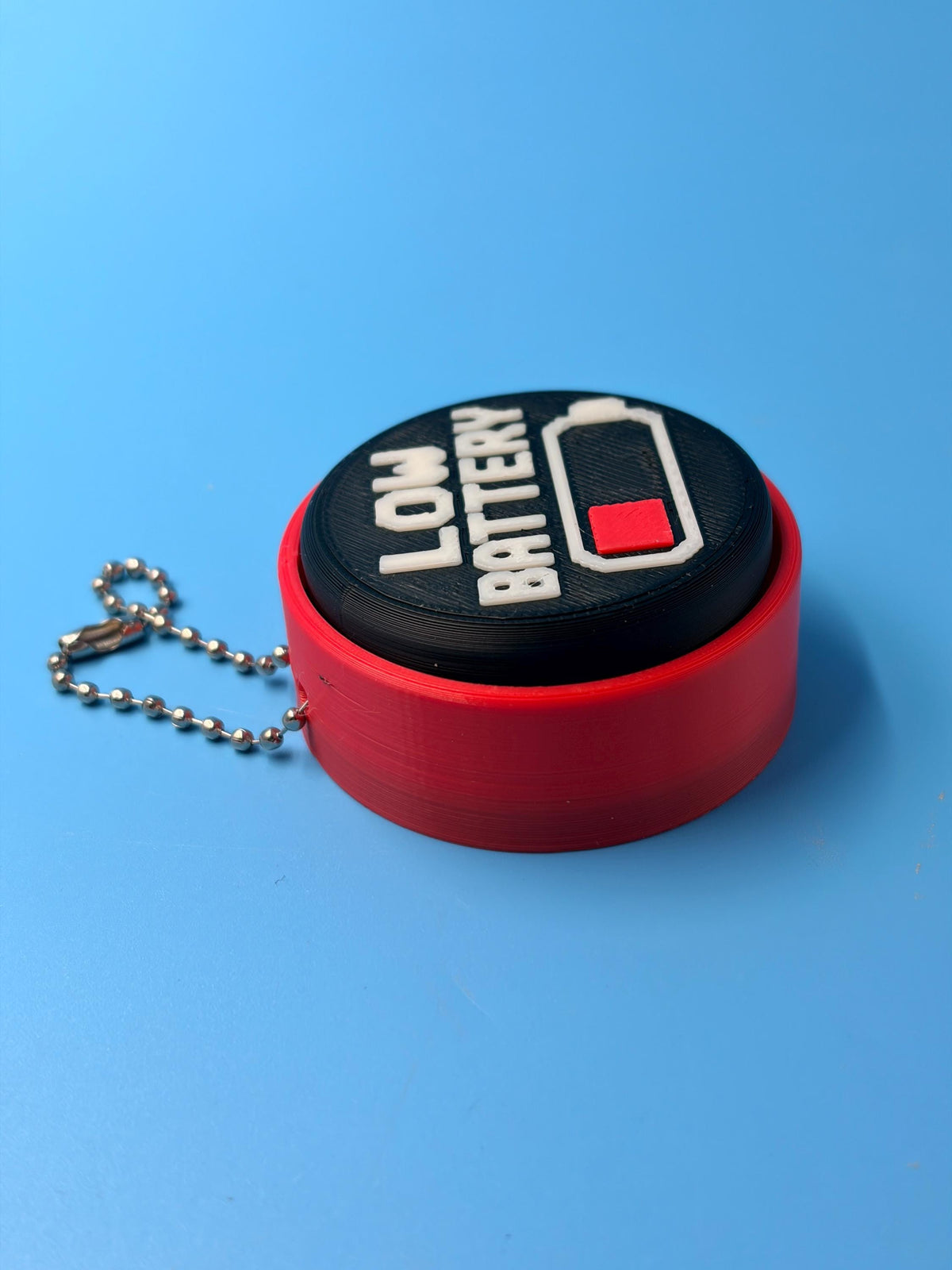 3D Printed Low Battery Fidget Keychain | Stress Relief Bag Charm
